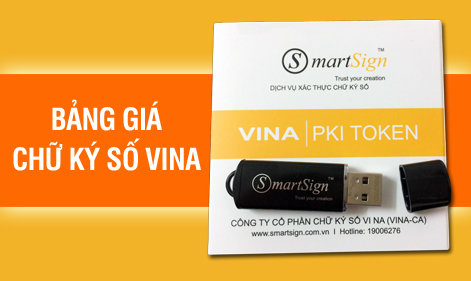 Bảng giá chữ ký số Vina Smartsign